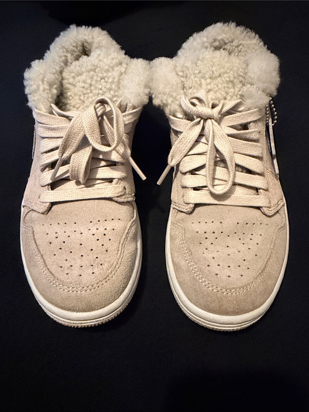 Nike Women's Suede Shearling-Lined Sneakers - Pale Pink - Picture 2 of 4